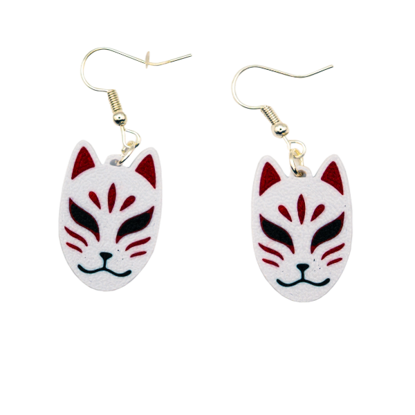 Boucles d’oreilles Masque Kitsune